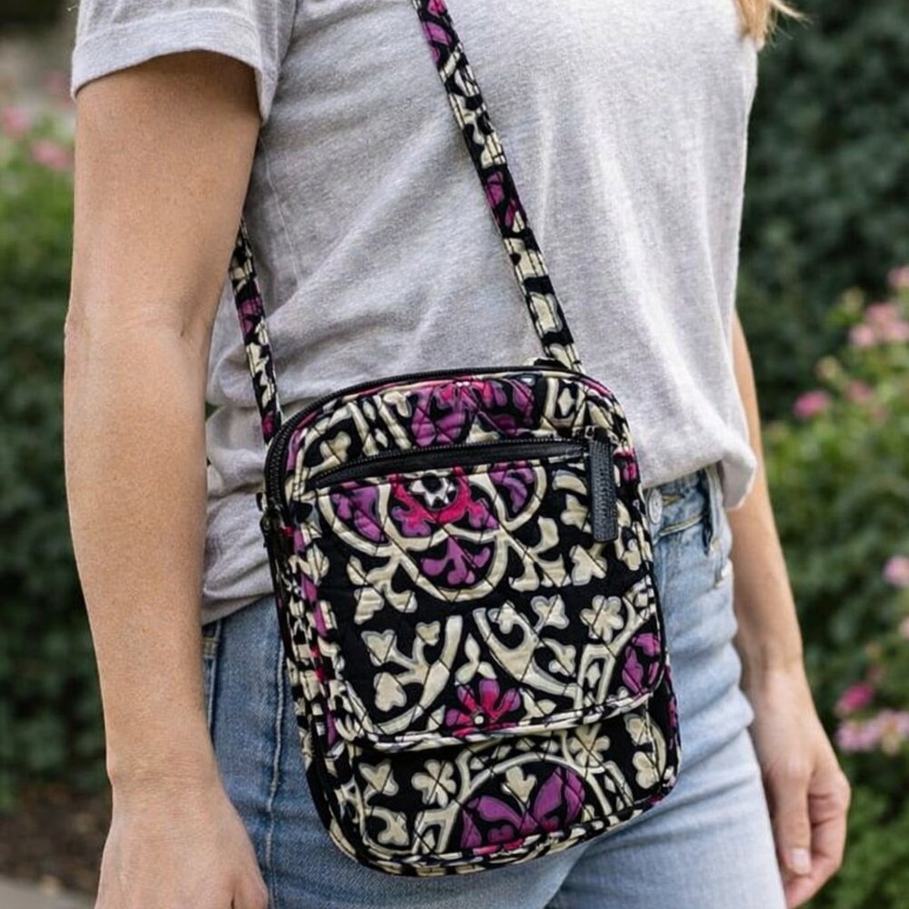 Vintage Vera Bradley Mini Hipster Crossbody Bag – Scroll Medallion Retired 2006